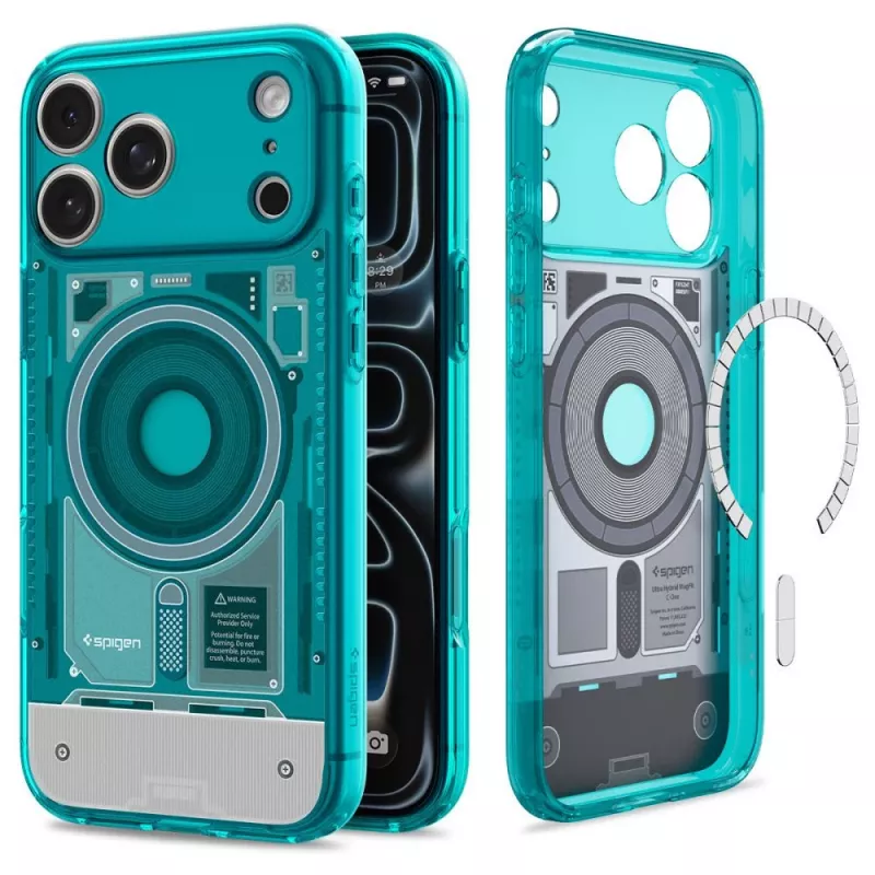 Capa MagSafe Spigen Ultra Hybrid para iPhone 17 Pro Max / 18 Pro Max - C-One Bondi Blue