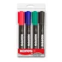 Marcador permanente Kores K MARKER, ponta de bisel, 3-5 mm, várias cores, conjunto de 4 M20945