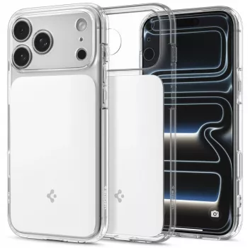 Capa MagSafe Spigen Ultra Hybrid T Mag para iPhone 18 Pro Max / 17 Pro Max - Branco brilhante