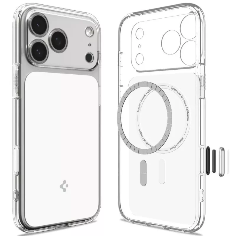 Capa MagSafe Spigen Ultra Hybrid T Mag para iPhone 18 Pro Max / 17 Pro Max - Branco brilhante