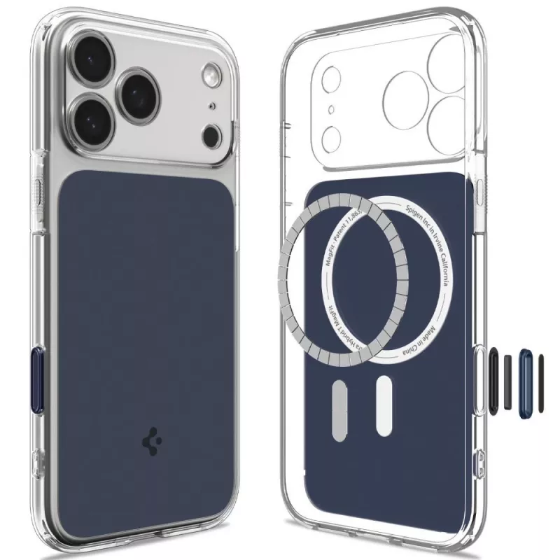 Capa MagSafe SPIGEN Ultra Hybrid T iPhone 17 Pro Max / 18 Pro Max Preto mate Azul