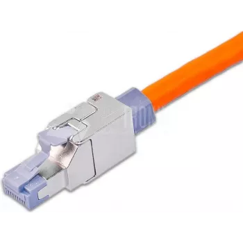 Ficha RJ45 de campo Wirewin WKS FK RJ45 KAT6A, Cat6A, blindada, sem ferramentas, zamac, contactos dourados, para cabo 22-24 AWG, 6-9mm