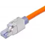 Ficha RJ45 de campo Wirewin WKS FK RJ45 KAT6A, Cat6A, blindada, sem ferramentas, zamac, contactos dourados, para cabo 22-24 AWG, 6-9mm