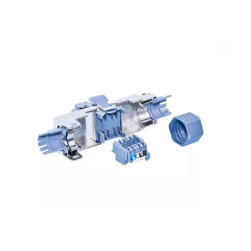 Ficha RJ45 de campo Wirewin WKS FK RJ45 KAT6A, Cat6A, blindada, sem ferramentas, zamac, contactos dourados, para cabo 22-24 AWG, 6-9mm
