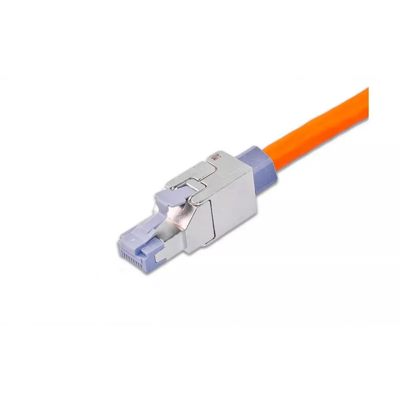 Ficha RJ45 de campo Wirewin WKS FK RJ45 KAT6A, Cat6A, blindada, sem ferramentas, zamac, contactos dourados, para cabo 22-24 AWG, 6-9mm