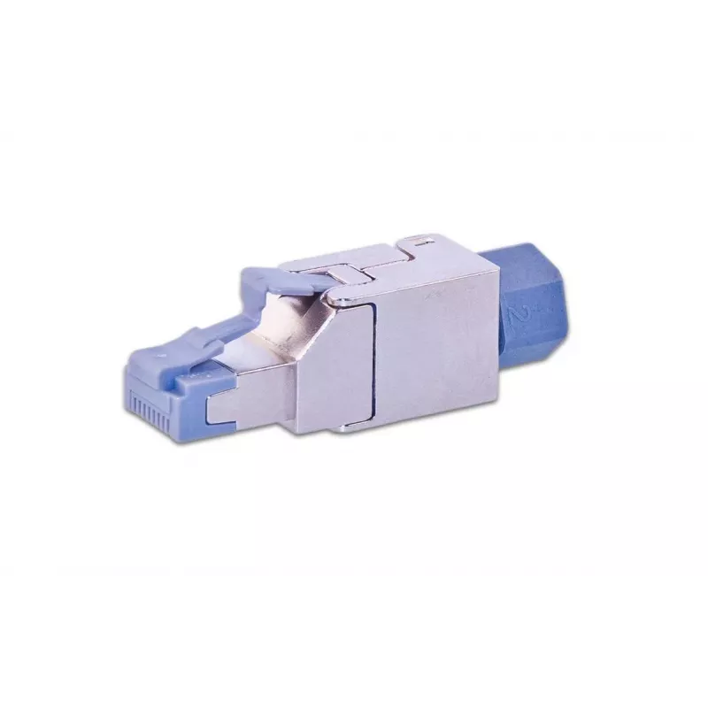 Ficha RJ45 de campo Wirewin WKS FK RJ45 KAT6A, Cat6A, blindada, sem ferramentas, zamac, contactos dourados, para cabo 22-24 AWG, 6-9mm