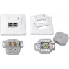 Tomada de dados embutida blindada Wirewin DD-TRIO-K5E UP2 WS Cat5e, 2x RJ45, LSA, Branco puro
