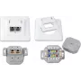 Tomada de dados embutida blindada Wirewin DD-TRIO-K5E UP2 WS Cat5e, 2x RJ45, LSA, Branco puro