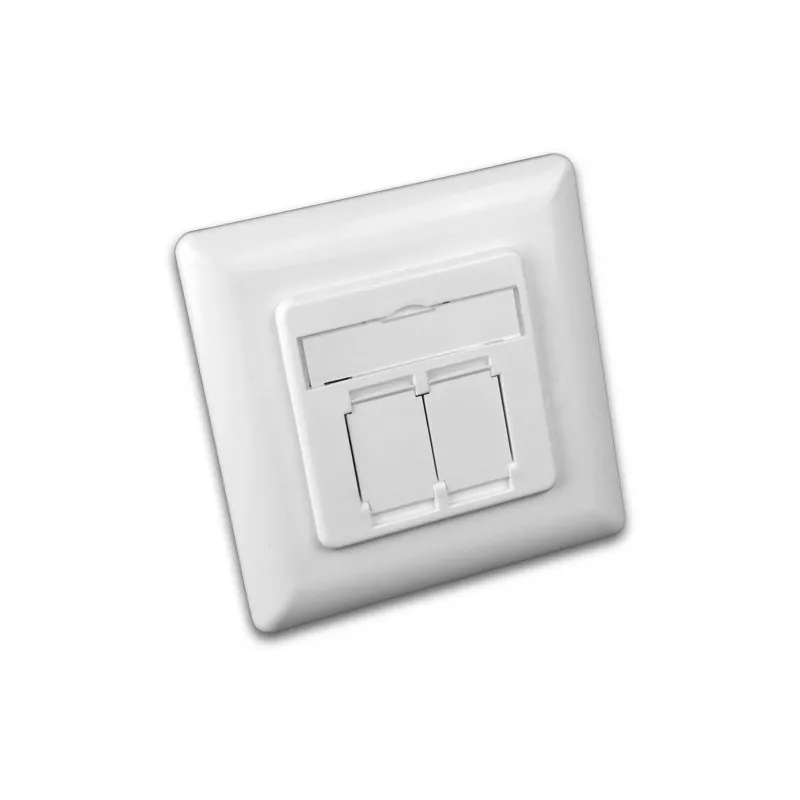 Tomada de dados embutida blindada Wirewin DD-TRIO-K5E UP2 WS Cat5e, 2x RJ45, LSA, Branco puro