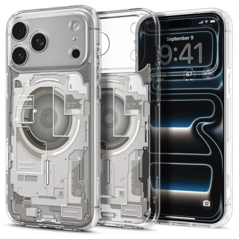 Capa MagSafe SPIGEN Ultra Hybrid iPhone 17 Pro / 18 Pro Zero One Natural Titanium
