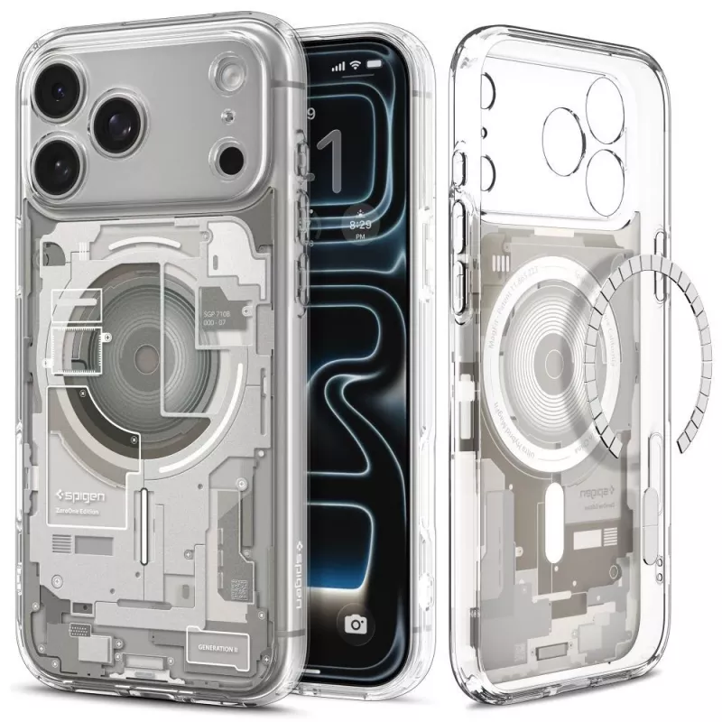 Capa MagSafe SPIGEN Ultra Hybrid iPhone 17 Pro / 18 Pro Zero One Natural Titanium