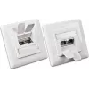 Tomada de dados encastrar CAT6 blindada Wirewin DD-TRIO-C6 UP2 WS, 2 portas, LSA, branco puro RAL 9010