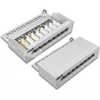 Patch panel de secretária Cat5e blindado Wirewin DVP-TRIO-K5E 8 - 8 portas, ligação LSA