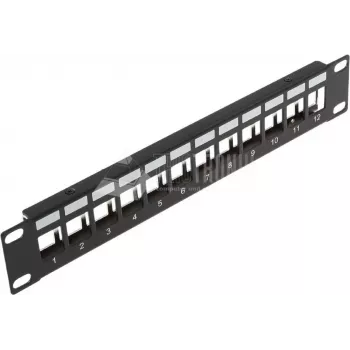 Patch panel Keystone Wirewin TKS PANEL 12 12 portas, montagem em rack 10 polegadas, blindado, preto