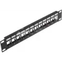Patch panel Keystone Wirewin TKS PANEL 12 12 portas, montagem em rack 10 polegadas, blindado, preto