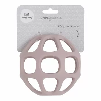 Bola de mordedura de silicone BABY'S ONLY, 0+ meses, rosa antigo