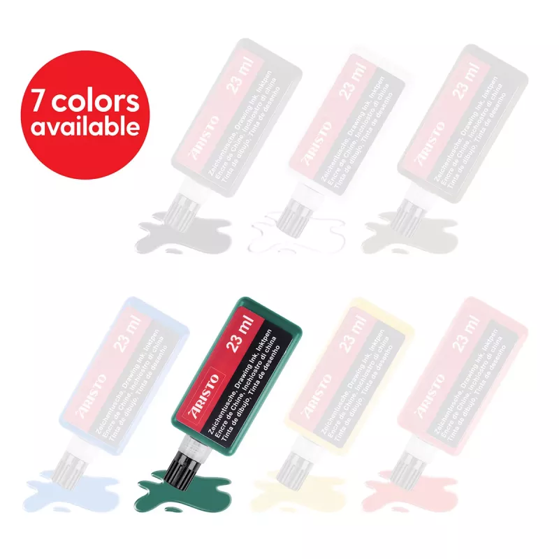 Tinta da China para desenho ARISTO verde 23 ml, 1 frasco (AR64807)