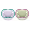 Chupetas Philips Avent Ultra Air 0-6 meses, pack de 2, menina rosa/lilás, SCF085/24
