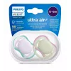 Chupetas Philips Avent Ultra Air 0-6 meses, pack de 2, menina rosa/lilás, SCF085/24