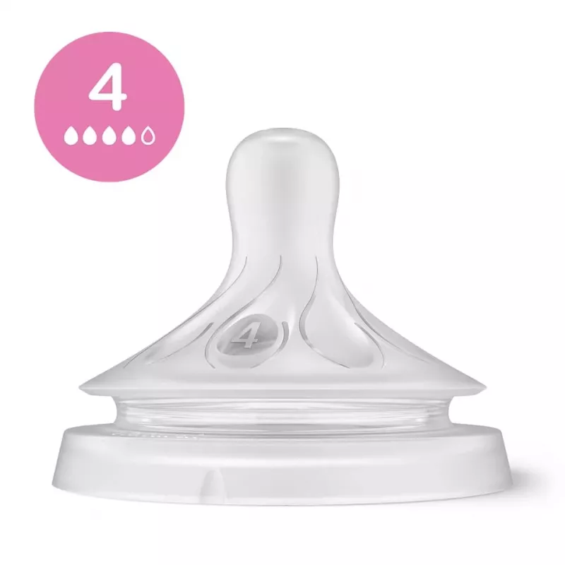 Conjunto de tetinas de silicone para biberões Philips Avent Natural Response (pack de 3, Flow 3, 1+ meses)