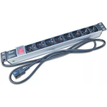 Wirewin NVL8 UPS PDU rackmount 19 polegadas 1U com 8 tomadas Schuko, 16A, preto