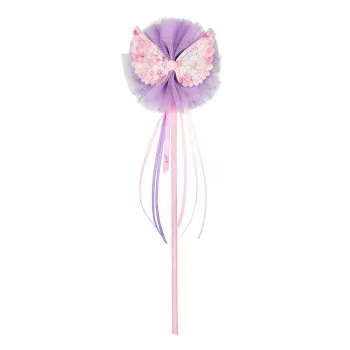 Souza! Guusje varinha mágica lilás com pompom de tule e asas brilhantes