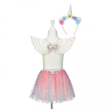 Souza! Conjunto de fantasia Celestia – saia, arco de cabelo e asas para menina 5-7 anos