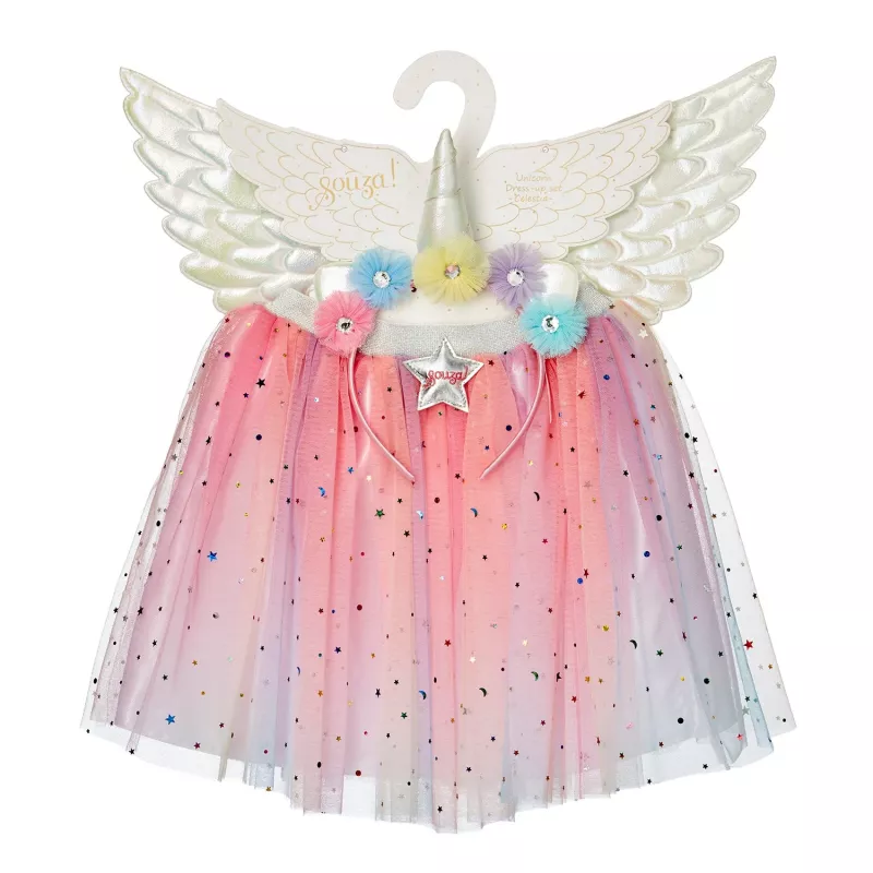 Souza! Conjunto de fantasia Celestia – saia, arco de cabelo e asas para menina 5-7 anos