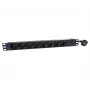 DSIT PDU 19 polegadas 8 tomadas com interruptor principal e proteção contra sobrecarga (DS-8PDU-MO-PE)