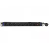 DSIT PDU 19 polegadas 8 tomadas com interruptor principal e proteção contra sobrecarga (DS-8PDU-MO-PE)