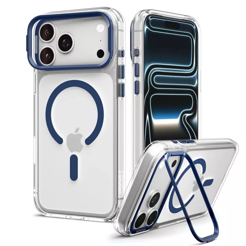 Capa SPIGEN Ultra Hybrid Optik S MagSafe para iPhone 17 Pro Max / 18 Pro Max - transparente/azul-escuro