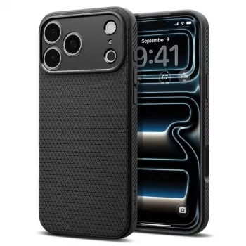 Capa Spigen Liquid Air para iPhone 17 Pro / 18 Pro - preto mate