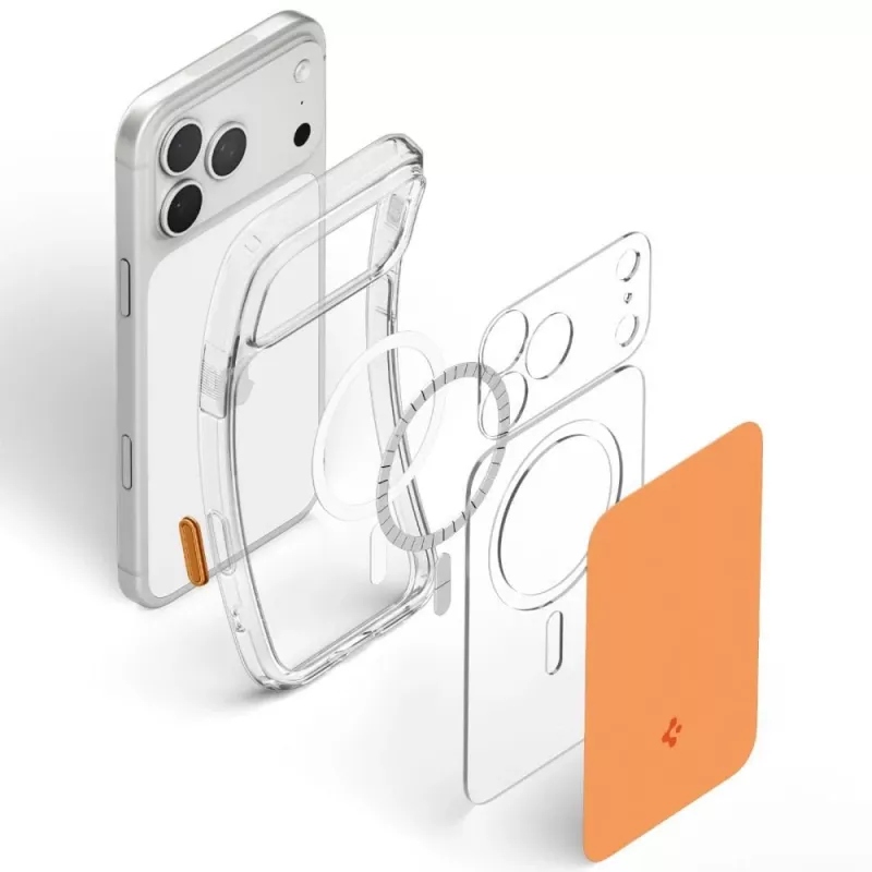 SPIGEN Ultra Hybrid T MagSafe iPhone 17 Pro / 18 Pro laranja brilhante
