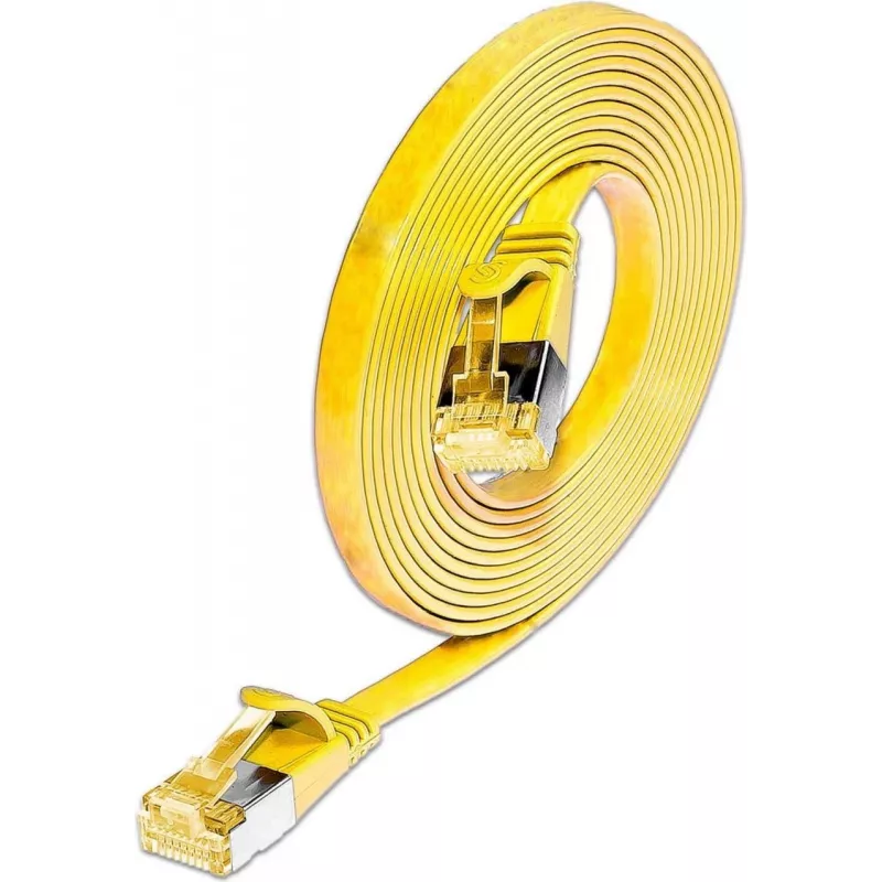 Wirewin cabo de rede Ethernet Cat6A Slim U/FTP plano amarelo 1 m 10Gbps PKW-STP-SLIM-K6A 1.0 GE