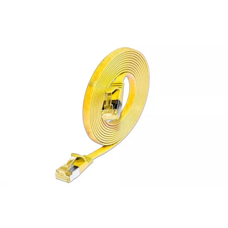 Wirewin cabo de rede Ethernet Cat6A Slim U/FTP plano amarelo 1 m 10Gbps PKW-STP-SLIM-K6A 1.0 GE