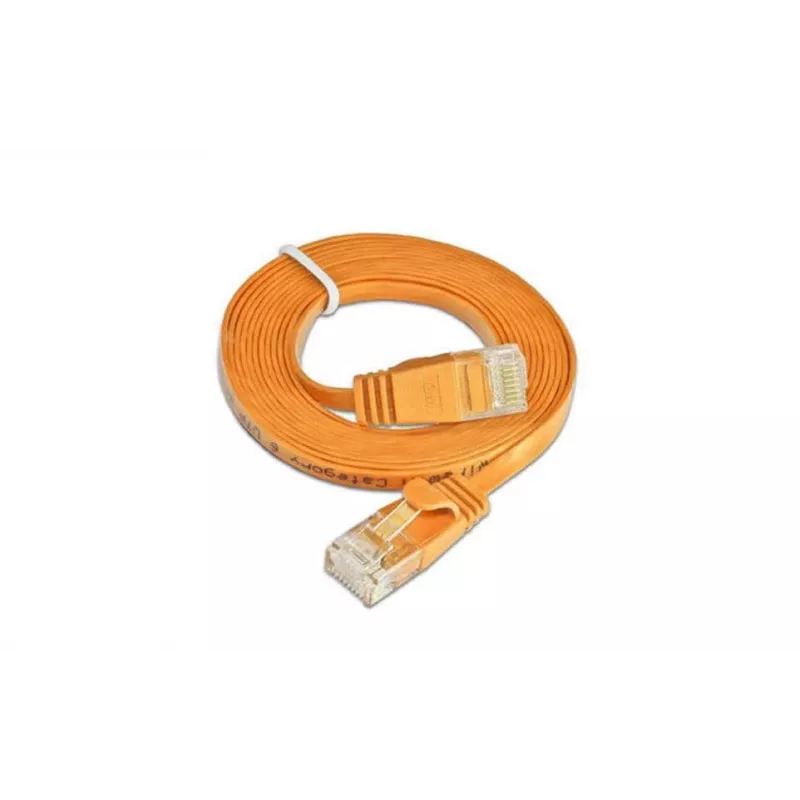 Cabo de rede Ethernet Slim Cat6 U/UTP Wirewin Triotronik PKW-SLIM-KAT6 3.0 OR, ficha RJ-45 macho a macho, 3 m, laranja