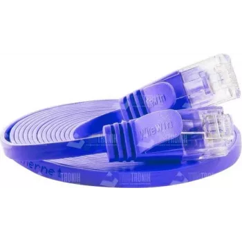 Cabo de rede Ethernet Slim Cat6 U/UTP Wirewin Triotronik 0,15 m, ficha RJ45 macho a macho, violeta PKW-SLIM-KAT6 0.15 VT