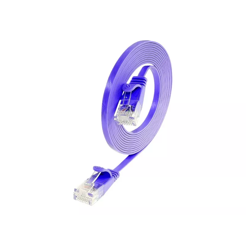 Cabo de rede Ethernet Slim Cat6 U/UTP Wirewin Triotronik 0,15 m, ficha RJ45 macho a macho, violeta PKW-SLIM-KAT6 0.15 VT