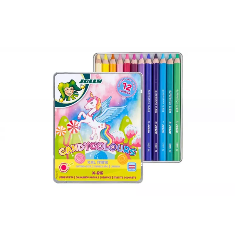Lápis de cor JOLLY X-BIG CANDYCOLOURS, cores mistas, 12 unidades (3099-0137)