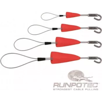 Conjunto de guias de cabo RUNPOTEC RUNP RUNPOFIX com gancho e tampa de proteção, 4 peças (10159)