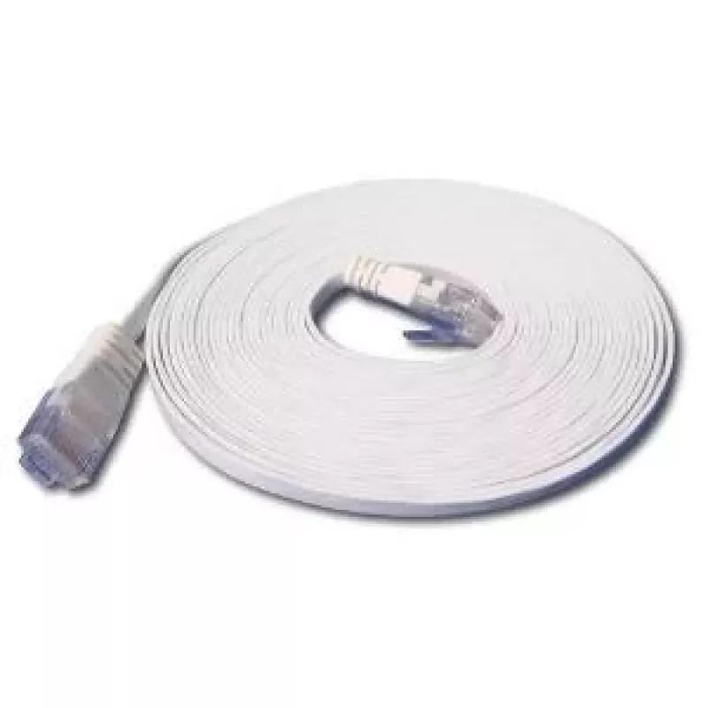 Cabo patch Ethernet slim Wirewin Triotronik PKW-SLIM-KAT6 20.0 WS - 20 m Cat6 U/UTP branco, ficha RJ45 a ficha, Gigabit