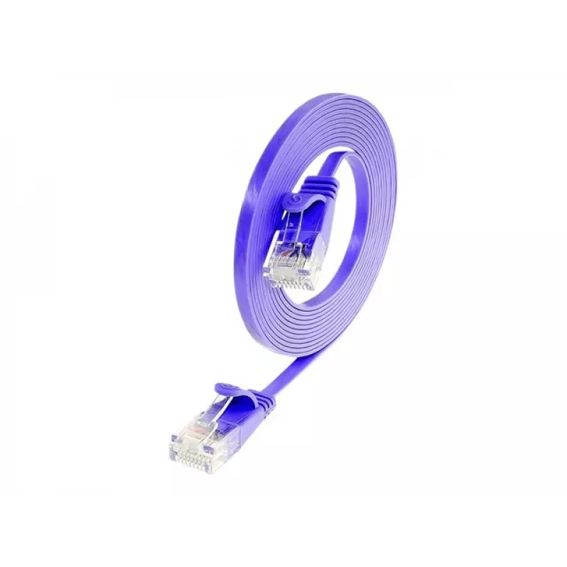 Cabo patch Wirewin Triotronik Cat6 U/UTP, 3 m, RJ45 a RJ45, ficha a ficha, cobre, violeta PKW-SLIM-KAT6 3.0 VT