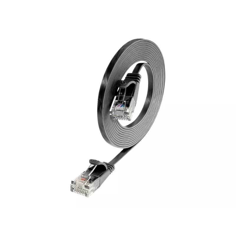 Cabo patch slim Cat.6 U/UTP Wirewin, RJ45, 0,75 m, preto PKW-SLIM-KAT6 0.75 SW