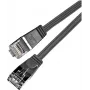 Wirewin SLIM S6 1,5 m cabo patch slim Cat.6 STP PIMF preto PKW-STP-SLIM-KAT6 1.5 SW
