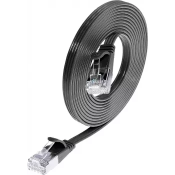Wirewin SLIM S6 1,5 m cabo patch slim Cat.6 STP PIMF preto PKW-STP-SLIM-KAT6 1.5 SW