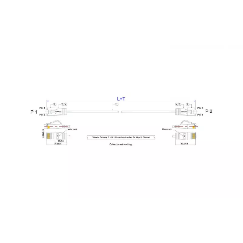 Wirewin Triotronik cabo de rede U/UTP Cat6 1 m ficha RJ45 macho para macho Gigabit Ethernet (PKW-LIGHT-K6 1.0)