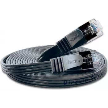 Cabo patch Ethernet slim Wirewin SLIM S6 7,5m preto Cat.6 STP PIMF PKW-STP-SLIM-KAT6 7.5 SW