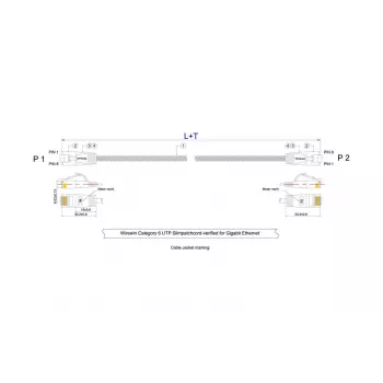Cabo patch Wirewin Triotronik Cat6 U/UTP 0,5m cinzento PKW-TOUGH-K6 0.5