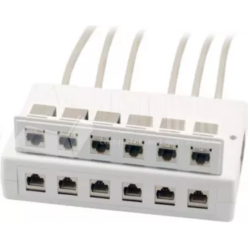 Wirewin 2x caixa de superfície de 6 portas para módulos Keystone, cinzento, plástico sistema Keystone (125460)