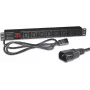 Wirewin NVL8 UPS versão 19 polegadas 1U Rackmount PDU, 8 saídas IEC C13, entrada IEC C14, 10A, 2300W, preto